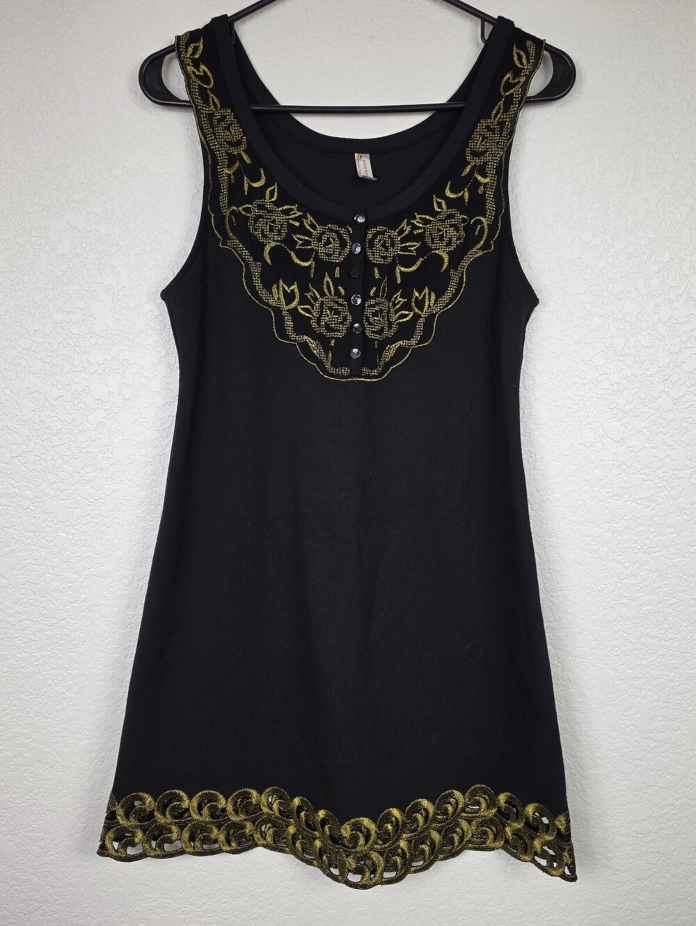 Free People Vintage Metallic Embroidered Size 4 Dress